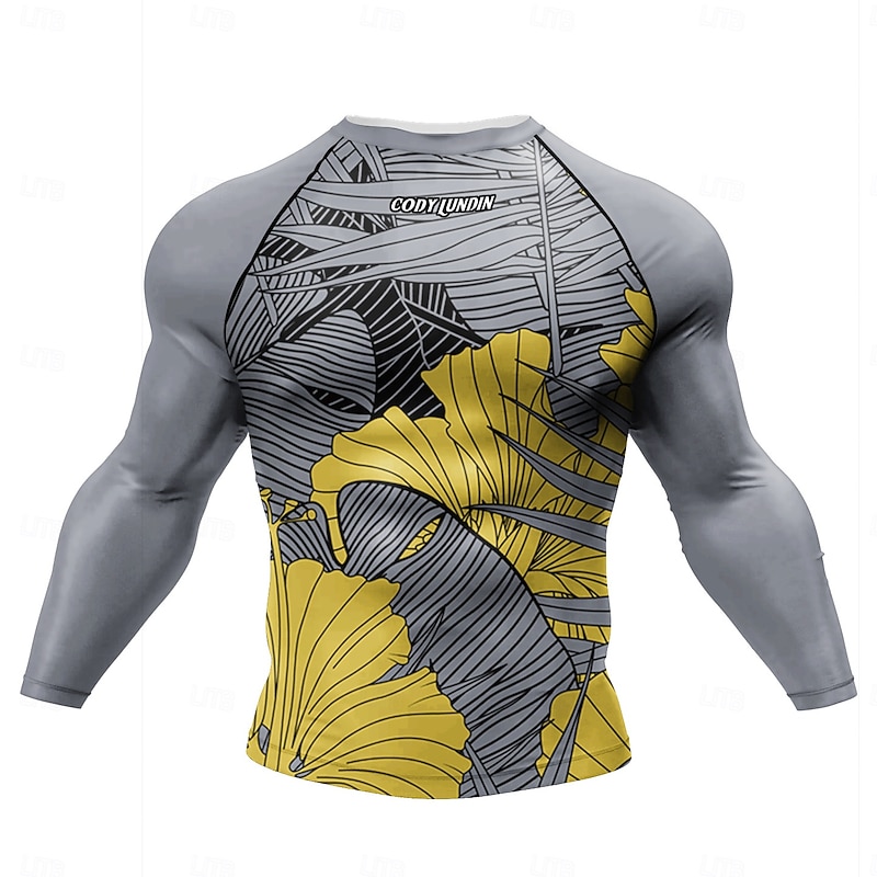 Men's Running T-Shirt Compression Shirt Long Sleeve Tee Tshirt Casual Athleisure Fall Graphic Quick Dry Breathable Gym Workout Walking Jogging Sportswear Activewear Black Blue Grey3