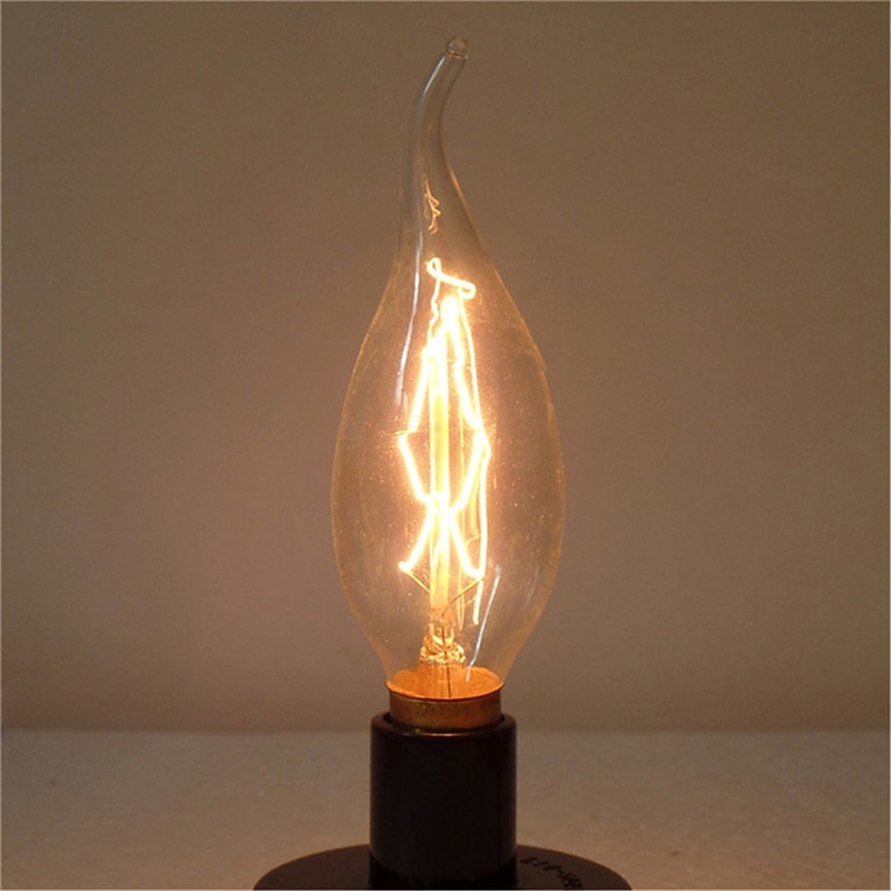 Retro Candle Lamp C35L 40W E14 Dimmable Vintage Edison Bulb, Decorative Incandescent Light for Home & Bar 1/10pcs4