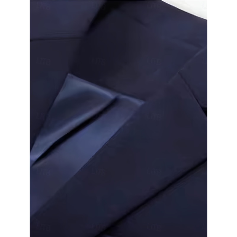 Women's Blazer Work Button Solid Color Breathable OL Style Regular Fit Outerwear Long Sleeve Fall Blue S3