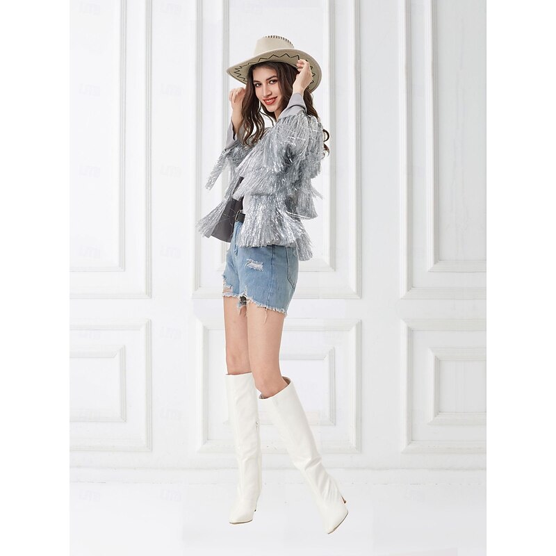 Retro Vintage 1970s Disco Coat Hippie Disco Tassel Fringe Fancy Dress Women's Masquerade Party / Evening Pride Parade Pride Month Adults' Coat2