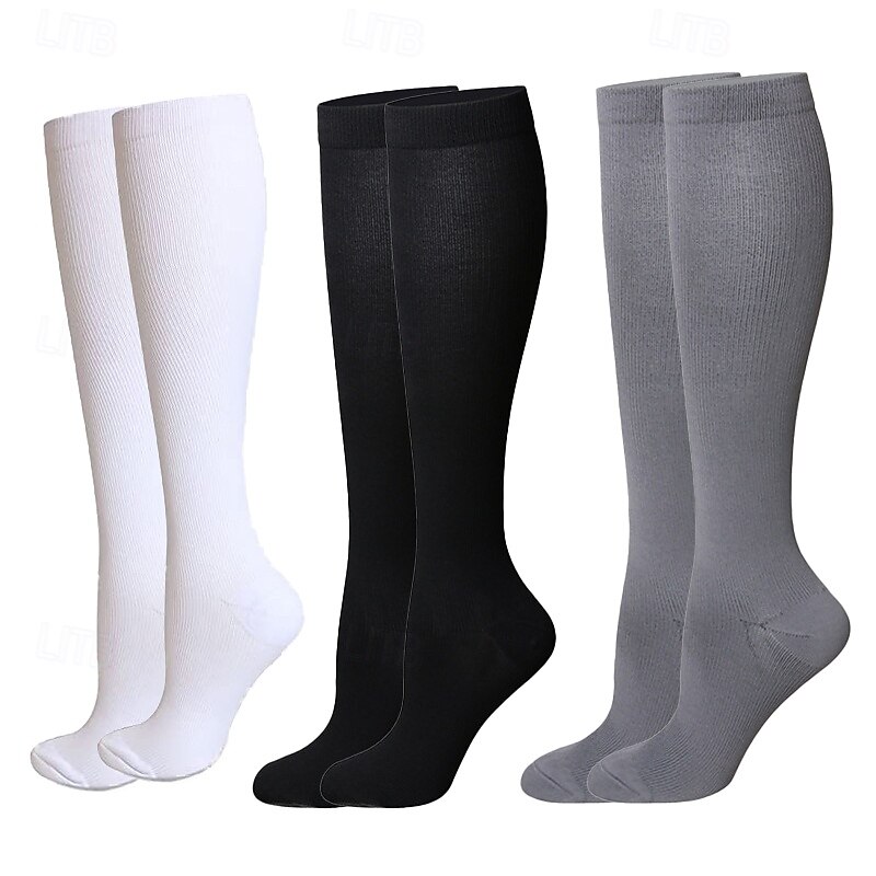 Yoga Socks 3 Pairs Men's Women's Compression Socks Anti-Slip Breathable Sweat wicking Comfortable Gym Workout Basketball Football / Soccer Running Jogging Sports Solid Colored Fashion Polyester4