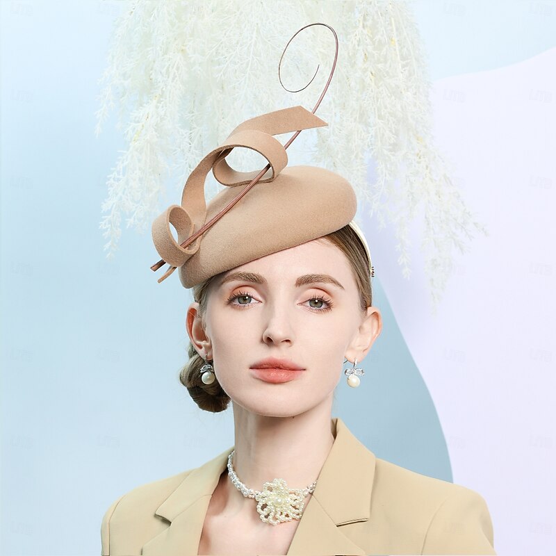 Hats 100% Wool Pillbox Hat Top Hat Wedding Cocktail Elegant Wedding With Feather Pure Color Headpiece Headwear2