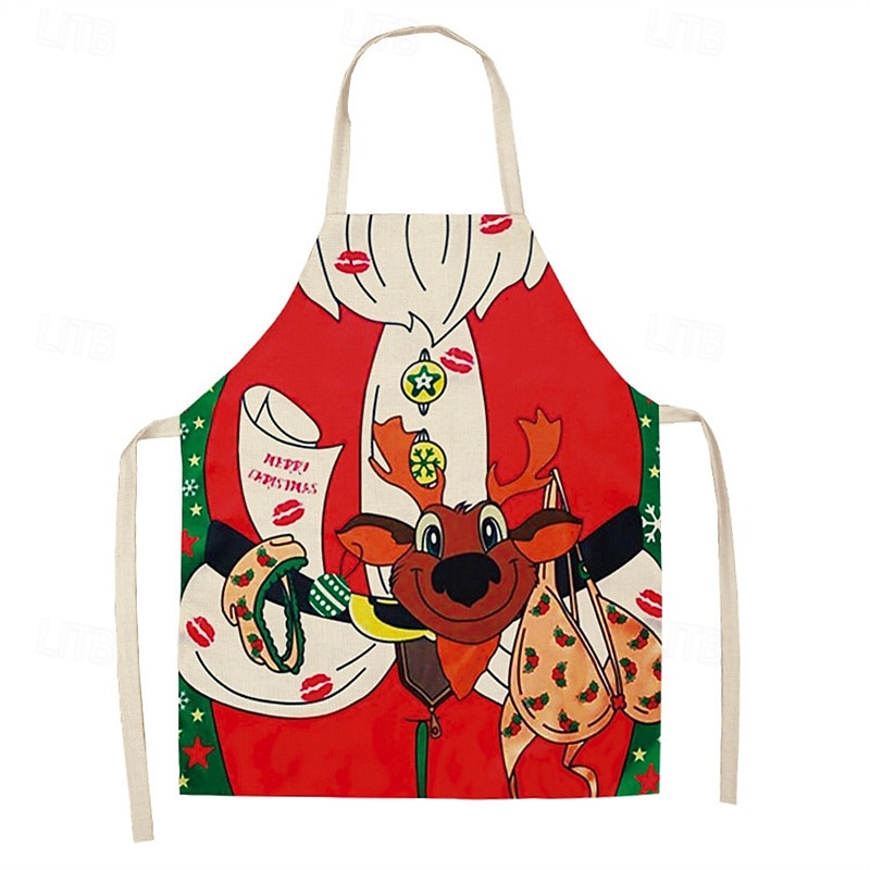 Santa Claus Elf Mrs.Claus Apron Christmas Gift Men's Women's Boys' Girls' Cosplay Costume Adults Kid's Christmas New Year Christmas Eve Christmas Party Apron2