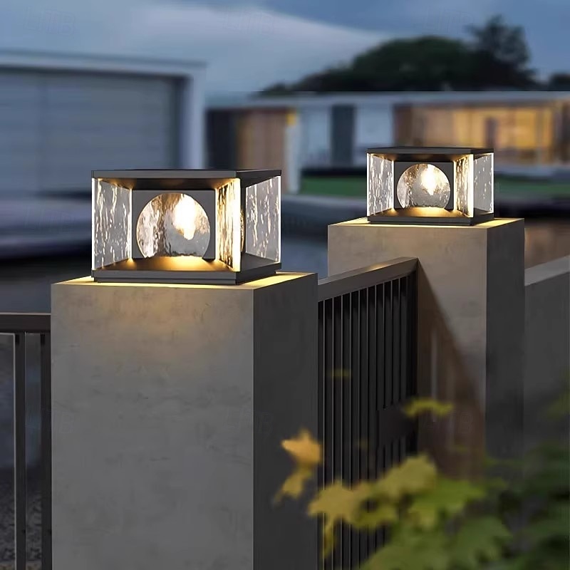 Outdoor Post Lights Fixture Modern Yard Entry Outdoor Column Lights with Stainless Steel Housing Patio Pillar Lights 110-240V 20W2