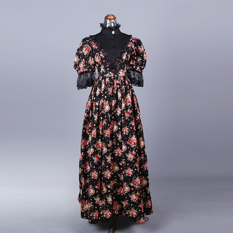 Rococo Victorian Ball Gown Floor Length Dress Ball Gown Fancy Dress Women's Royal Halloween Carnival Masquerade Performance Prom Carnival of Venice Adults' Dress2