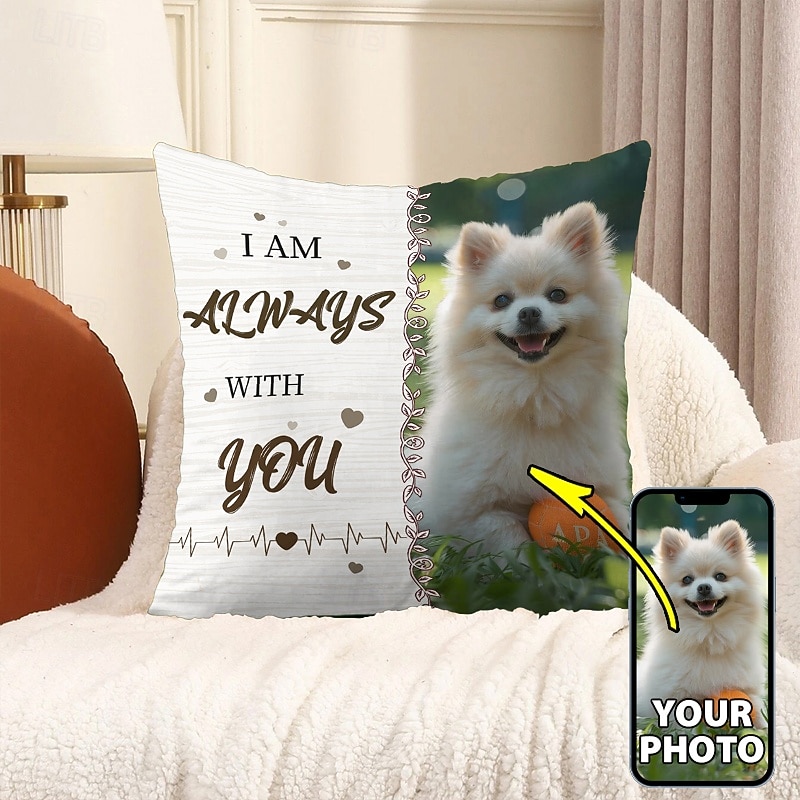 Custom Pillow Cover Pet Photo Memorial Throw Pillow Sympathy Gift Personalized Memorial Gifts