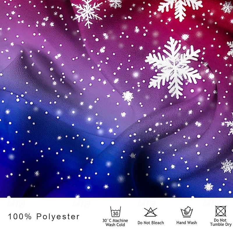 Christmas Men's Christmas Scene Printed Shirts Snowflake Casual Fashion Casual Dress Button Up Long Sleeve Party Evening Dailywear Vacation Summer Spring Fall Collared Shirts 3D Print Thin Blue Satin3