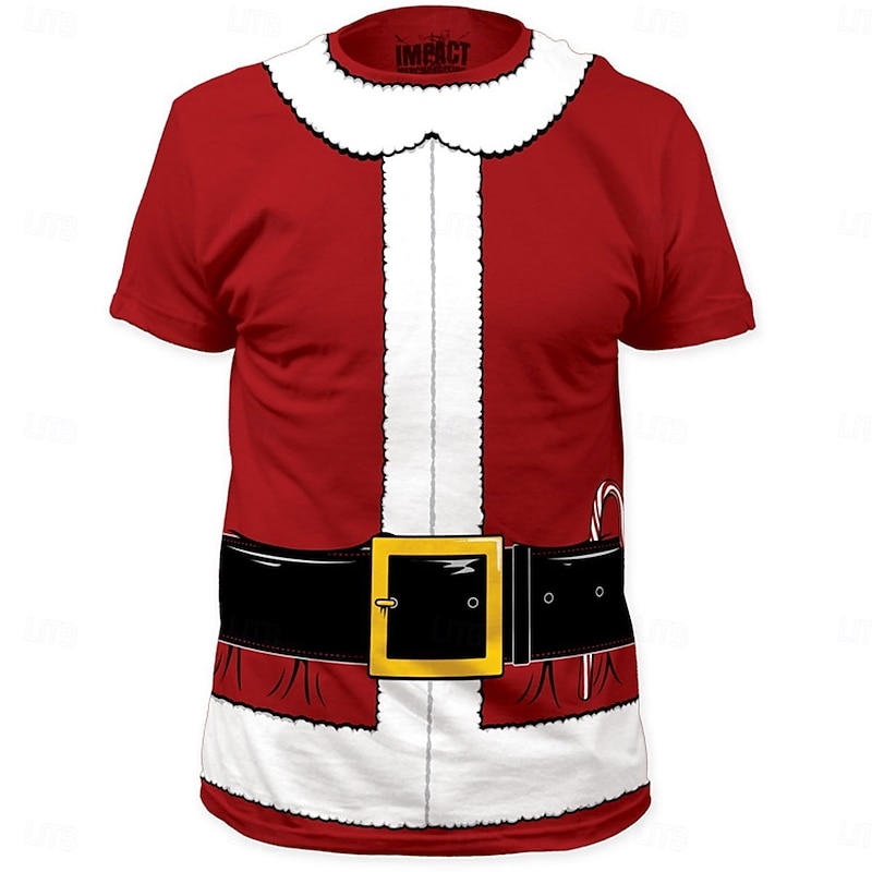 Christmas Santa Claus Santa Suits T-shirt Ugly Christmas Shirt 3D Christmas Graphic Funny For Men's Adults' Christmas Carnival 3D Print Party Festival