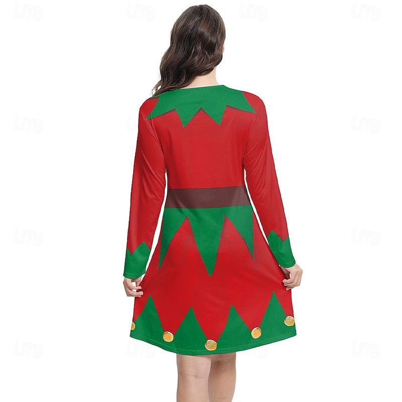 Santa Claus Elf Mrs.Claus Dress Fancy Costume Christmas Costume Women's Cosplay Costume Adults Christmas New Year Christmas Eve Christmas Party Dress4