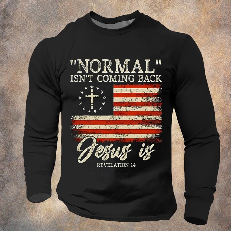 Veterans Day Men's Patriot Patriotic Veteran American US Flag Patriotic T shirt Long Sleeve T shirt 3D Print Crew Neck Shirt Sports Daily Designer Street Casual Going out Black Dark Green Dark Blue