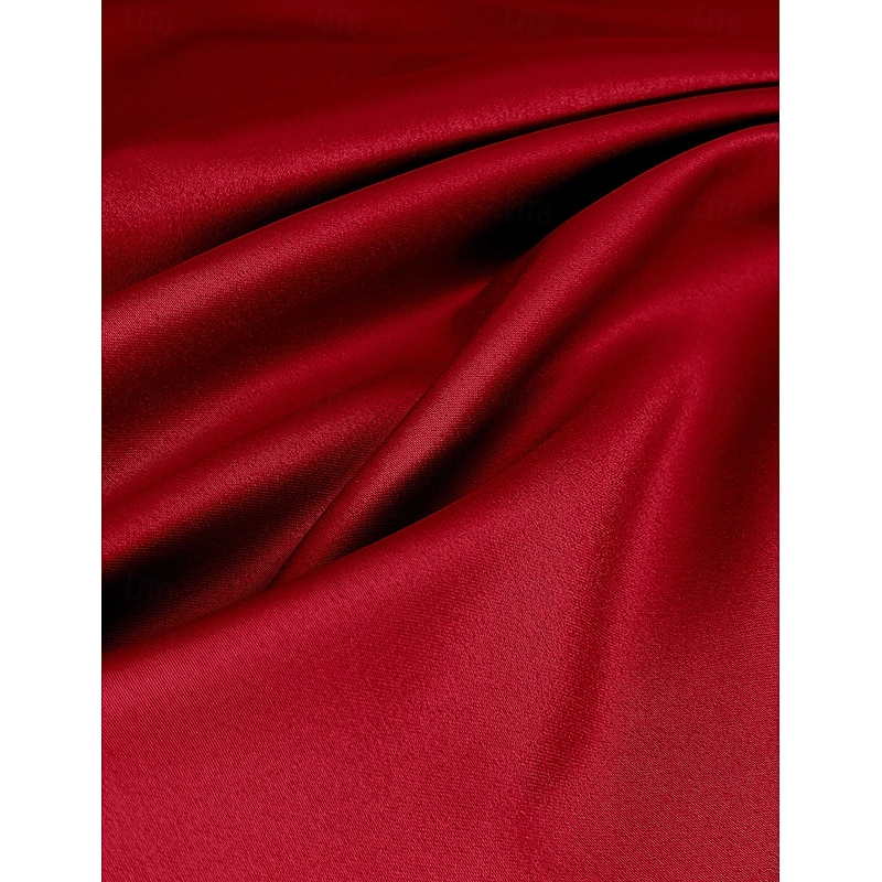 A-Line Cocktail Dresses Elegant Dress Formal Tea Length Long Sleeve Jewel Neck Satin with Pearls Dresses3