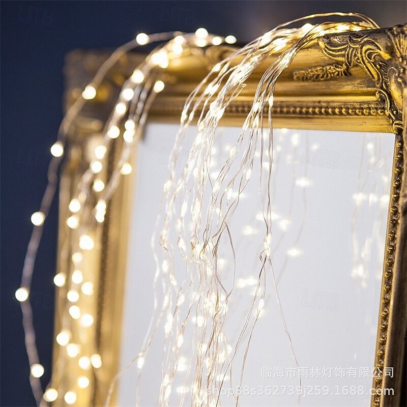 Solar Power Vines Branch LED Outdoor String Light Set 2M x 5 Branch 100LED Outdoor Waterproof Garden Fence Tree LED Flexible String Fairy Branch Light Yard Garland Patio Garden Decoration Lighting2