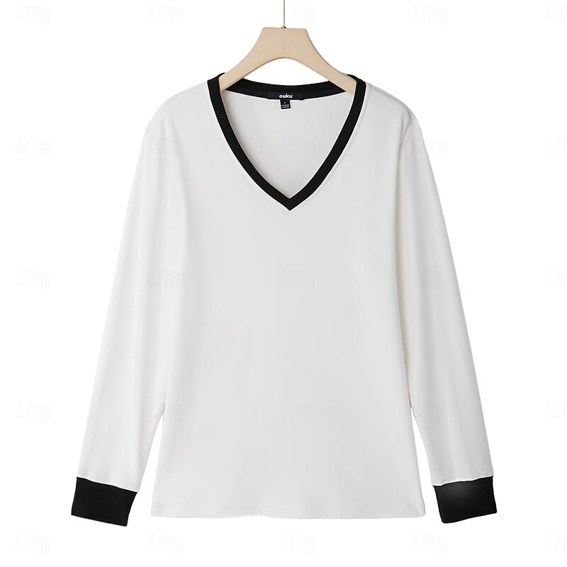 Men's Dralon V Neck  T Shirt Tee Long Sleeve Shirt Solid Color Normal Formal Outdoor Long Sleeve Classic Style Clothing Apparel Dralon Traditional / Vintage2