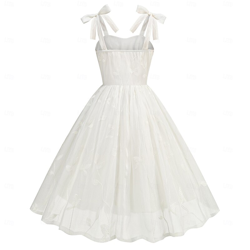 Retro Vintage 1950s Vintage Inspired Mini Cocktail Dress A Line Dress Flare Dress Embroidered Floral A-Line Fancy Dress Women's Masquerade Vacation Homecoming Party & Evening Dress Summer3