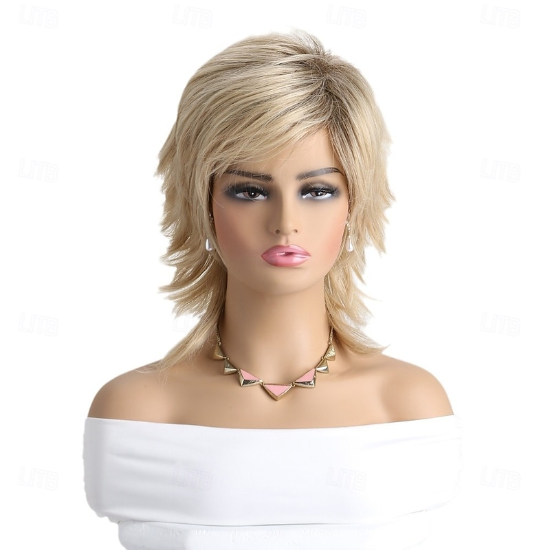Blonde Wigs for Women Girls Short Curly Wavy Hair Wig Light Blond Shoulder Length Body Wave Halloween Cosplay Daily Party Wigs4