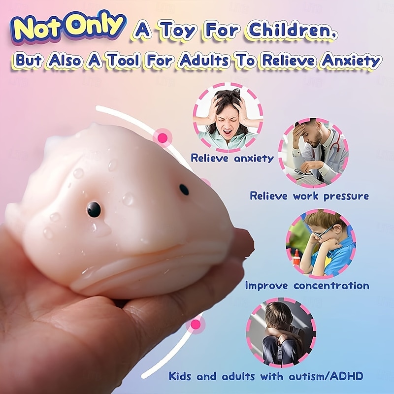 Squishy Blobfish Relax Toy - Pull Stretch & Squeeze for Fun Cute Fish-Themed Party Favors Perfect for Birthdays Christmas & Office Gags4
