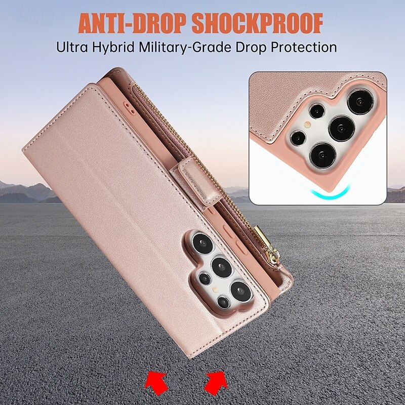 Phone Case For S24 S23 S23 FE S22 S21 Ultra Plus A55 5G A15 A14 A54 A53 Wallet Case with Stand Holder Magnetic with Lanyard Retro TPU PU Leather3