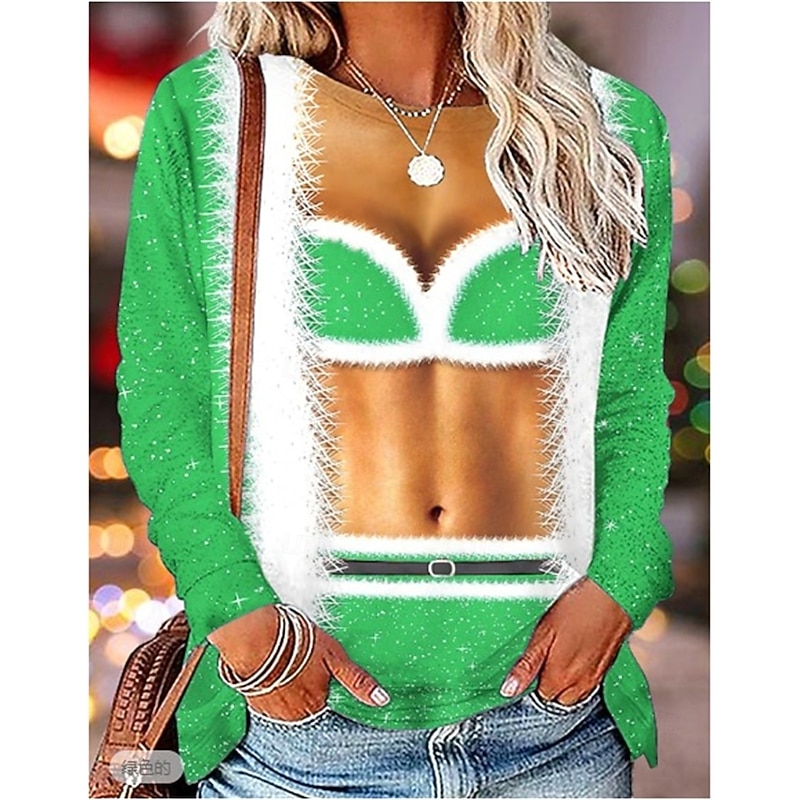 Christmas Santa Claus Pullover Funny Christmas Sweatshirt 3D Print 3D Christmas Funny For Women's Adults' Christmas Carnival 3D Print Party Festival4