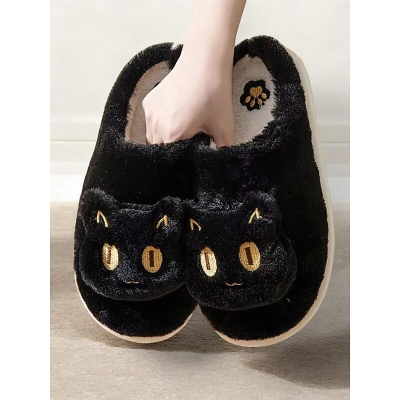 Women's Cozy Plush Cat Slippers – Soft Furry Indoor Home Shoes, Cute Animal Design, Non-Slip Sole, Perfect for Winter Comfort4