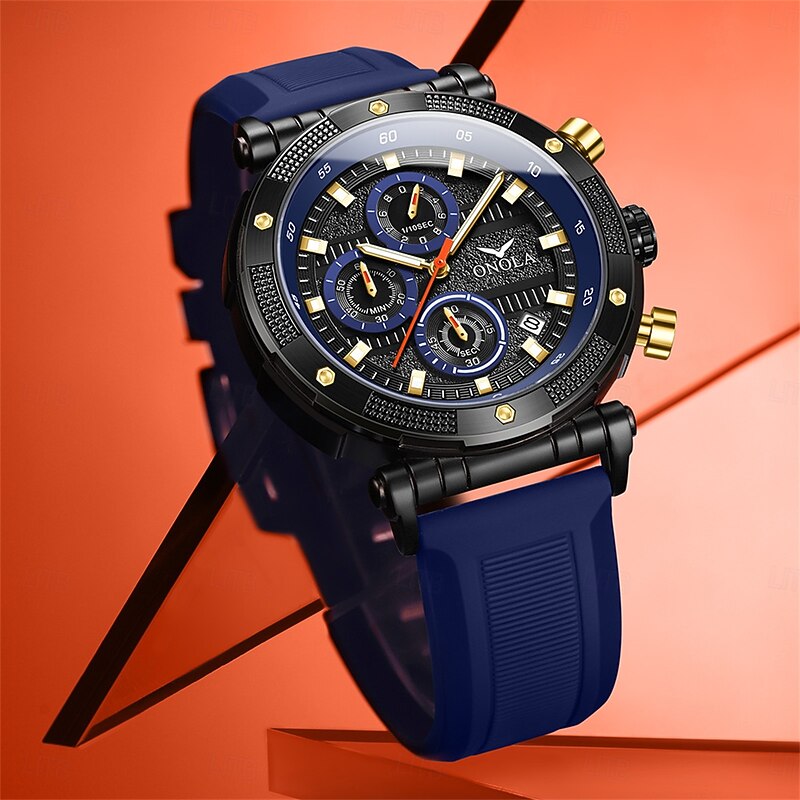 ONOLA Men Watches Multifunctional Luminous Calendar Quartz Watches Sports Waterproof Mens Watch ON68592