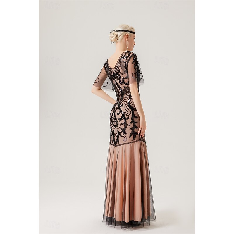 Retro Vintage Roaring 20s 1920s Flapper Dress Dress Masquerade Wedding Guest Sequins Fancy Dress Women's Masquerade Wedding Wedding Guest Party / Evening Adults' Dress4
