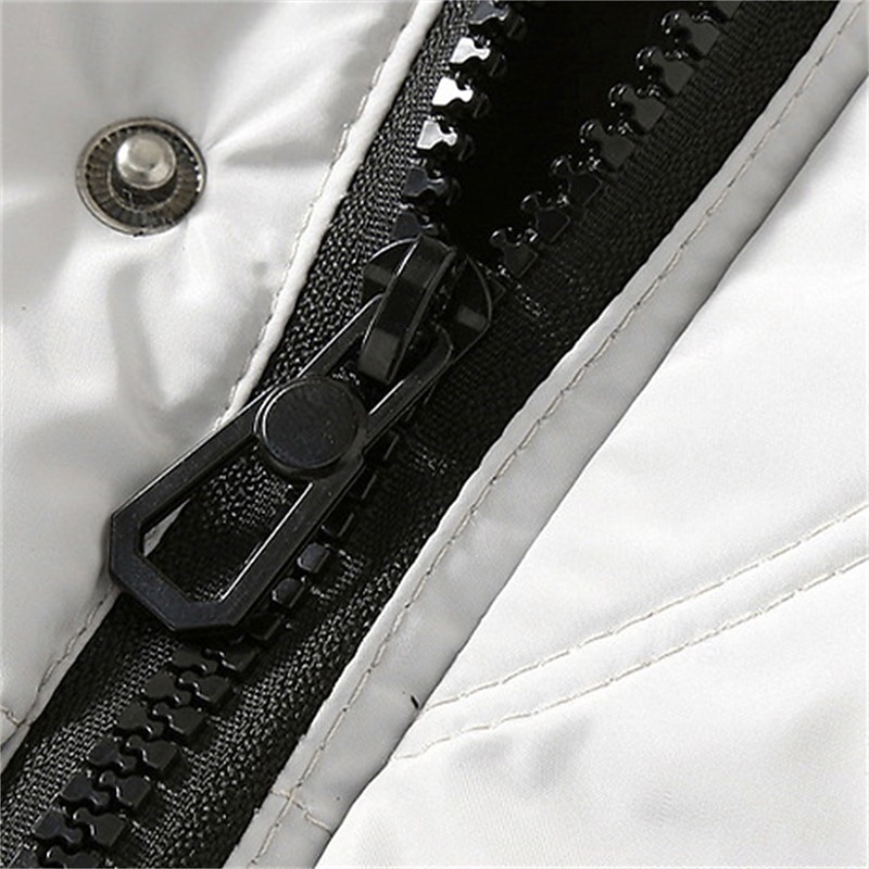 Men's Puffer Vest Hoodie Vest Padded Gilet Quilted Vest Daily Date Vacation Fashion Casual Fall & Winter Pocket Detachable Hood Polyester Warm Comfortable Solid Color Buttoned Front Hooded Regular Fit4