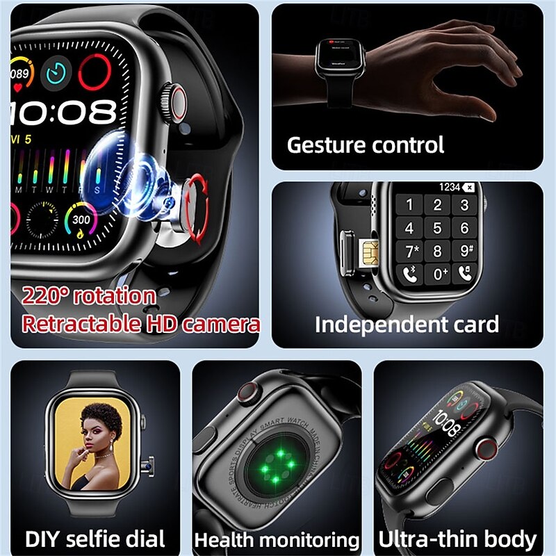 696 K01 Smart Watch 2 inch Smart Band Fitness Bracelet Bluetooth Pedometer Call Reminder Sleep Tracker Compatible with Android iOS Men Hands-Free Calls Message Reminder IPX-0 45mm Watch Case3