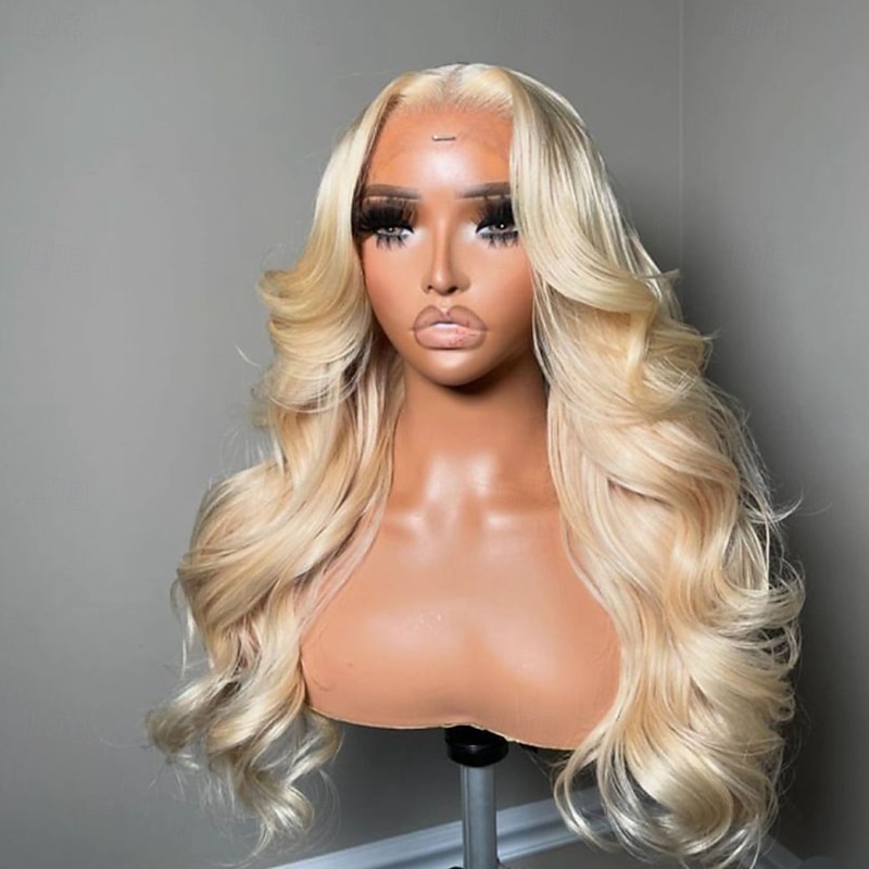 Unprocessed Virgin Hair 5x5 Closure Wig Free Part Brazilian Hair Wavy Blonde Wig 130% 150% Density Smooth 100% Virgin For Women Long Human Hair Lace Wig2