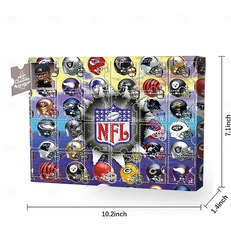 American Football Advent Calendar 2025, Christmas Gift Advent Calendar, Cute Football Characters 24 Days Christmas Calendar, Rugby Advent Calendars for Football Lover4