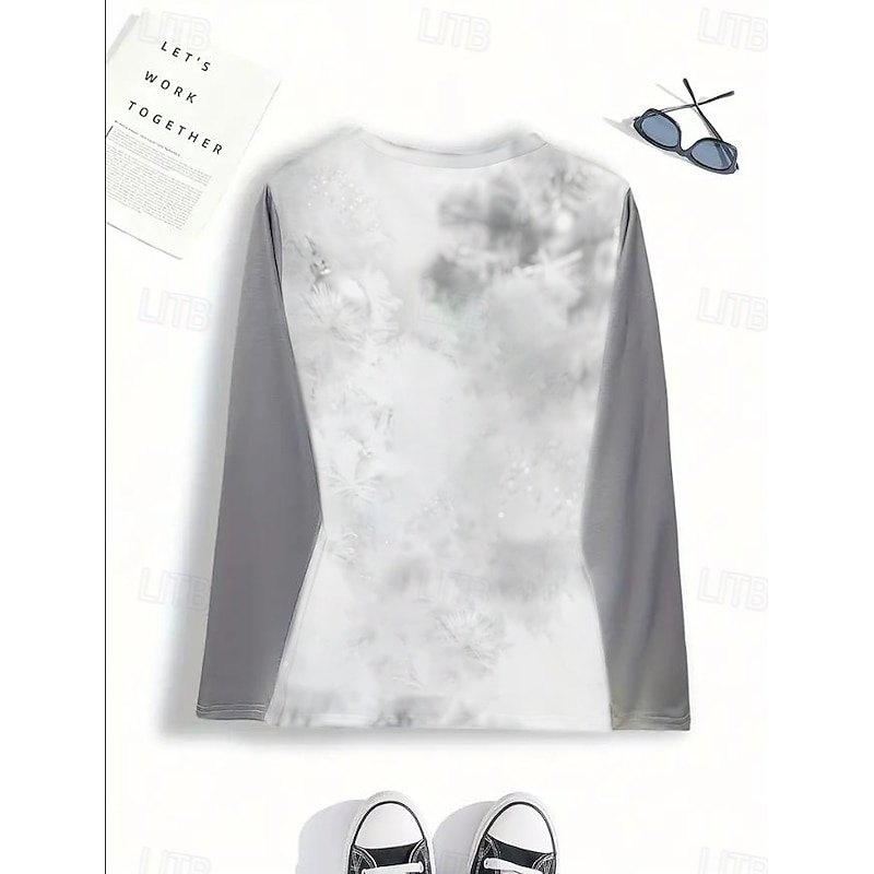 Women's Christmas Tree T-Shirt Round Neck Red Festive Holiday Casual Comfort Fit Partywear Seasonal Top Sizes Available Prefall 8