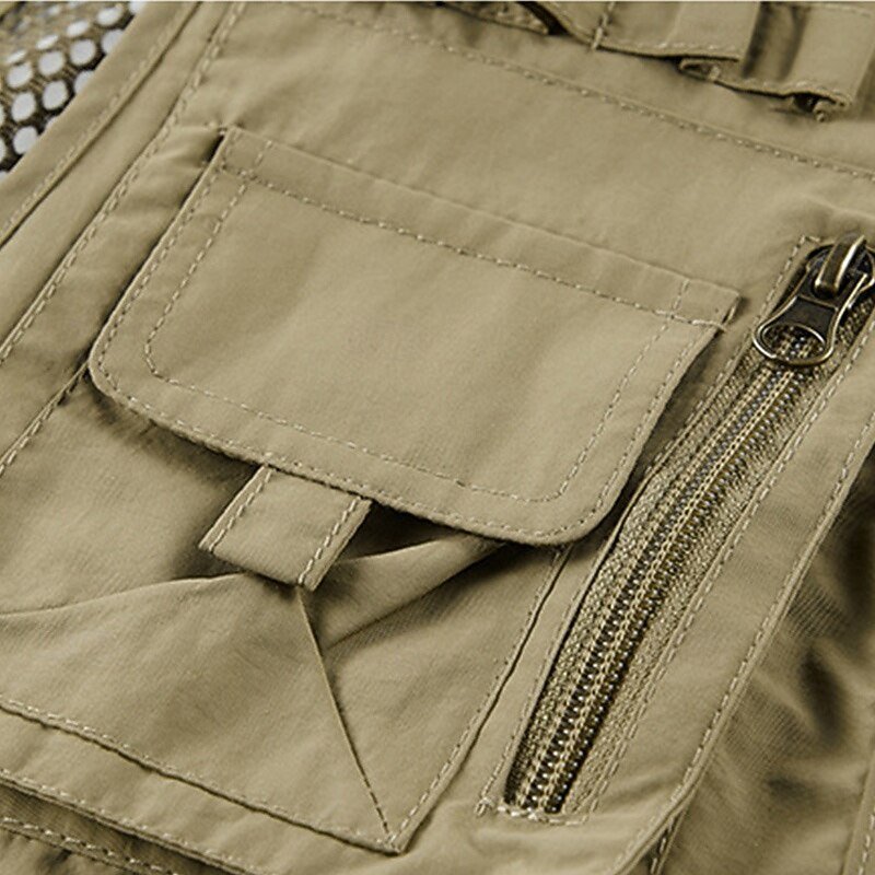 Men's Hiking Vest Hiking Fleece Vest Sleeveless Vest Outdoor Breathable Comfortable Pocket Nylon Black Army Green Red Hunting Fishing Climbing3