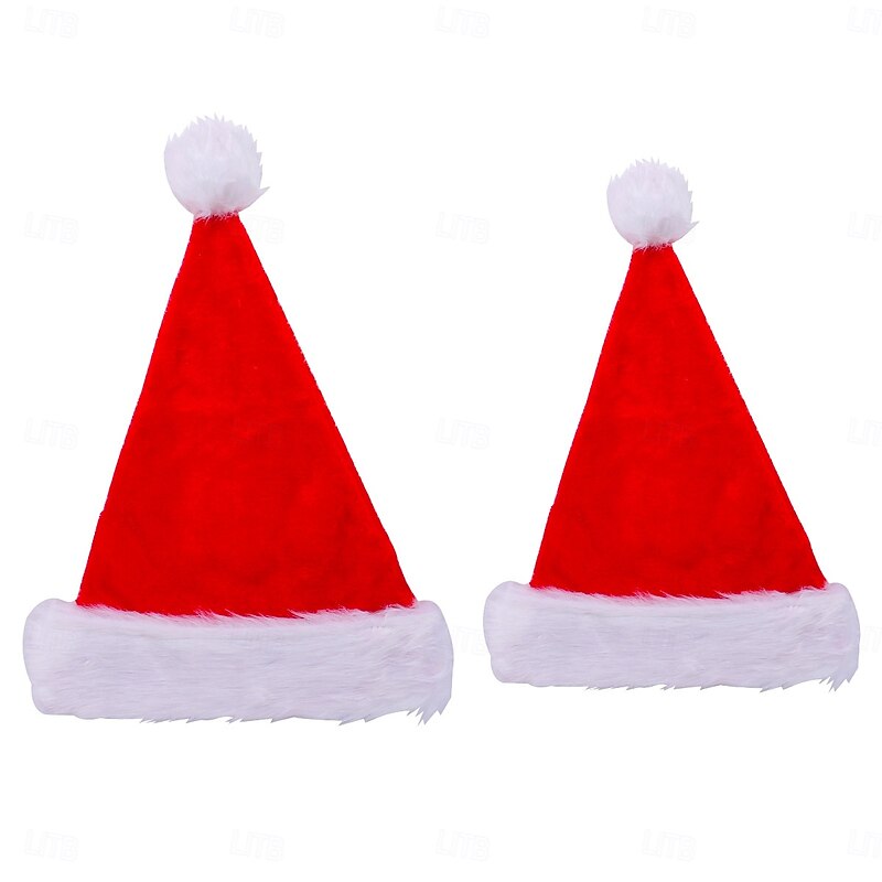 Christmas Santa Hat, Extra Thick Plush Santa Claus Hat with Large Pom Pom, Cozy Holiday Headwear2