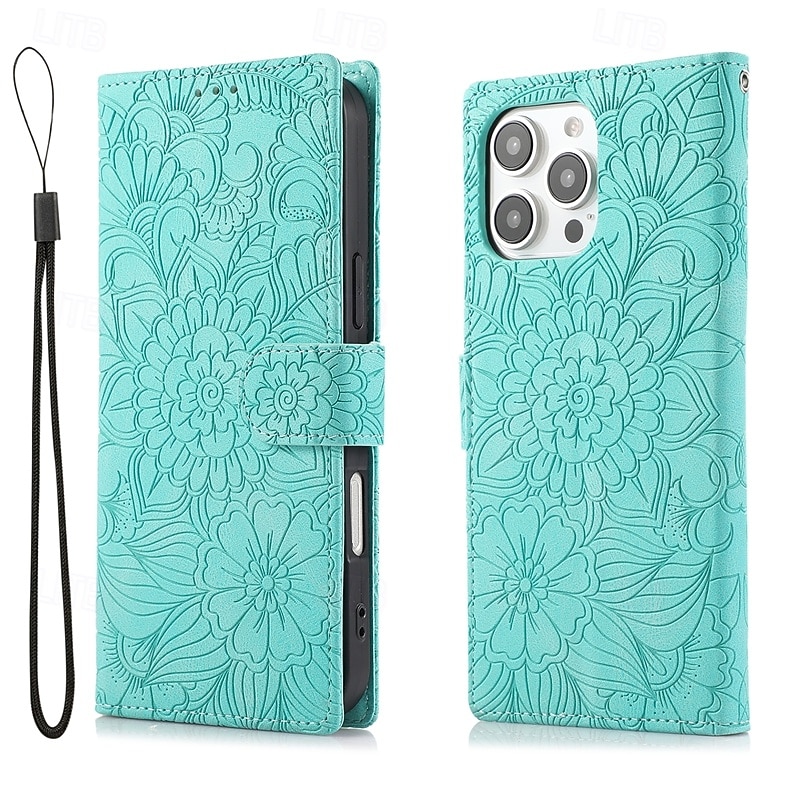 Phone Case For iPhone 17 Pro Max 17 Air 16 15 14 Pro Max Plus 13 12 11 Pro Max Back Cover with Stand Holder with Wrist Strap Card Slot Retro TPU PU Leather