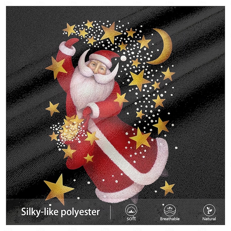 Christmas Men's Santa Claus Polo Shirts Golf Polos Shirts Long Sleeve Polo Shirts Collar Casual Vacation Event / Party Dailywear 3D Print Buttons Spring Fall & Winter Black4