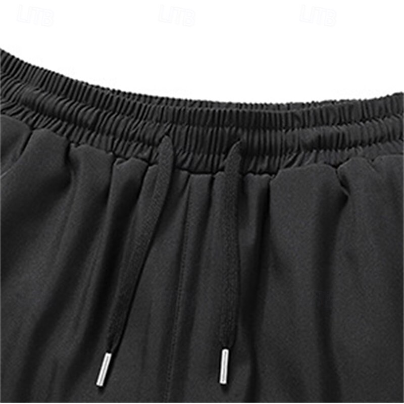 Men's Athletic Pants Sweatpants Trousers Pocket Drawstring Elastic Waist Plain Comfort Breathable Full Length Sports Outdoor Daily Fashion Casual Black Gray Micro-elastic3