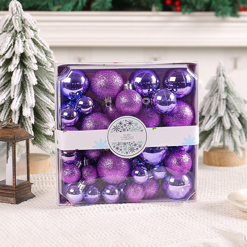 44pcs Christmas Baubles Ball Ornaments Xmas Decoration, 3/4/5cm Colored Shatterproof Plastic Baubles, Hanging Decorations for Christmas Tree, Home, Party, Holiday and Wedding, Xmas Gifts2