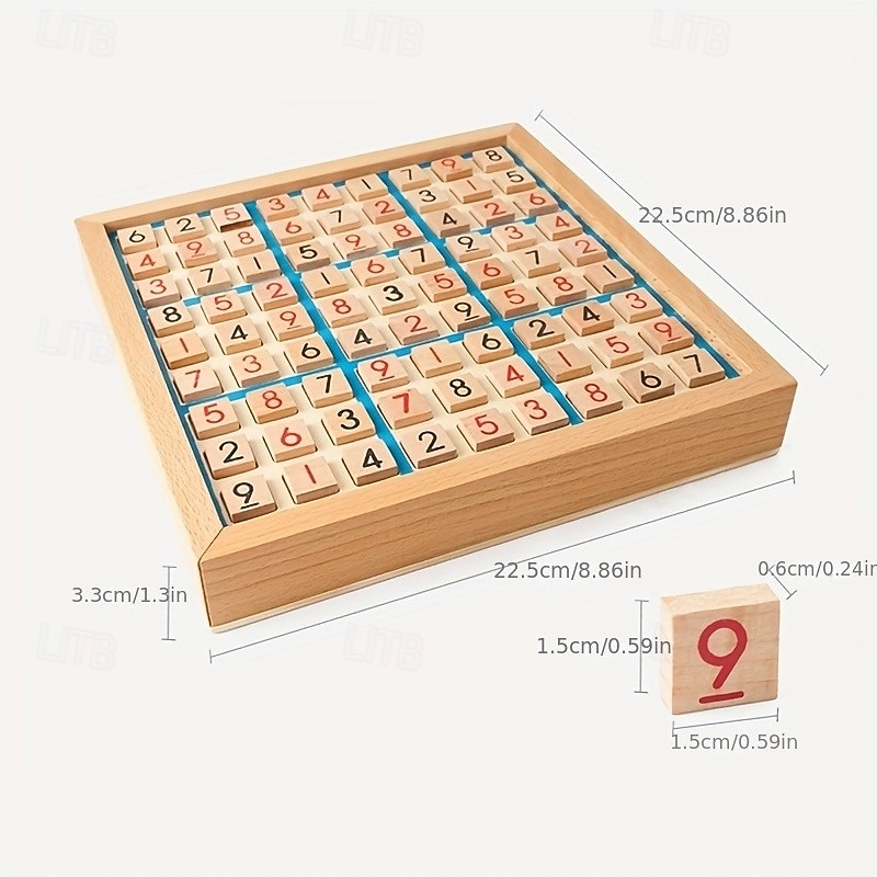 Wooden Sudoku Puzzle Game For Children's Logical Thinking Puzzle Table Games With Questions Halloween Christmas Gift2
