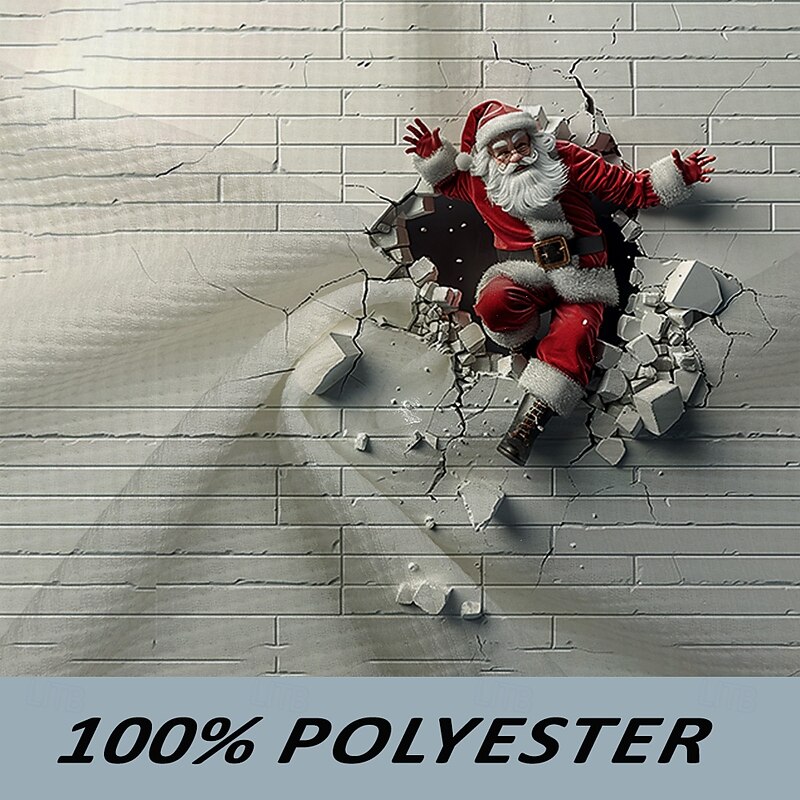 Christmas Men's Santa Claus 3D Polo Santa Claus Casual Funny Waffle Long Sleeve Party Evening Dailywear Vacation Spring Fall Winter Button 3D Print Collar White Pink Blue Micro-elastic Polyester3