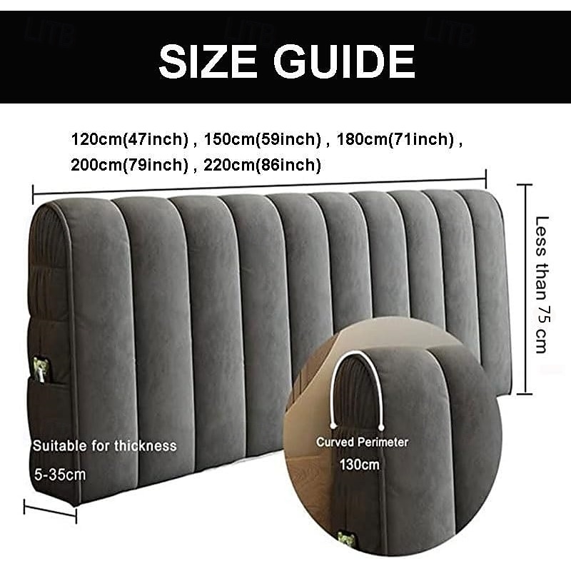 Headboard Covers Slipcover, Stretch Bed Headboard Covers, Small Square Jacquard Dustproof Protector Cover for Upholstered Headboard2