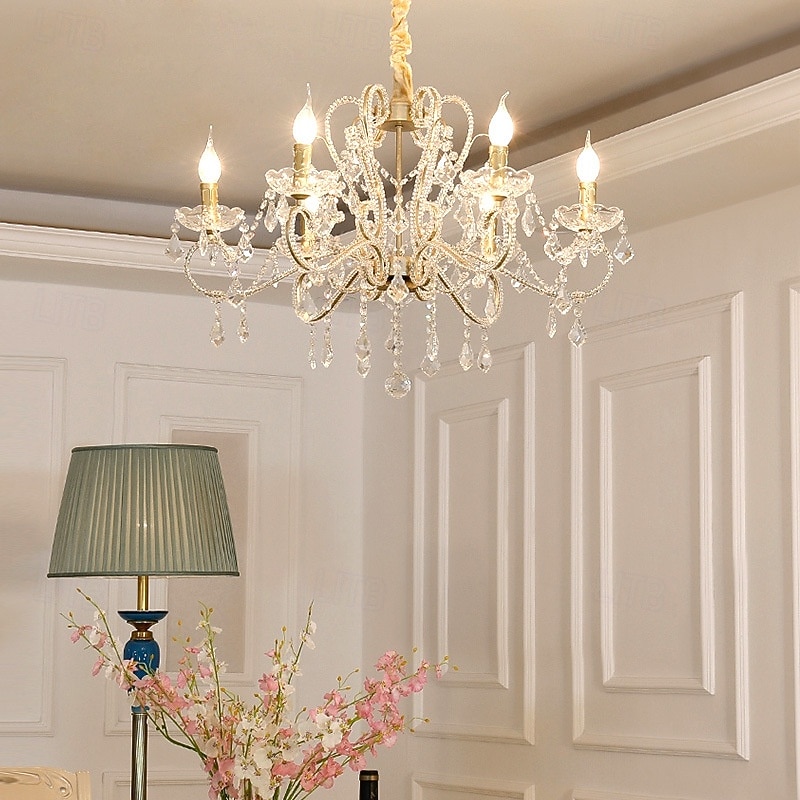 Elegant Candle Crystals Chandeliers Modern Crystal Chandelier Chandeliers Pendant Ceiling Light Fixture  Island Chandelier
