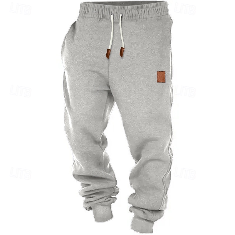 Men's Sweatpants Joggers Fleece Pants Trousers Drawstring Pocket Plain Comfort Soft Full Length Outdoor Daily Going out Fashion Casual Black Green2