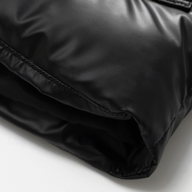 Men's Puffer Vest Vest Gilet Daily Date Vacation Fashion Casual Fall & Winter Pocket Polyester Warm Comfortable Color Block Zipper Hooded Regular Fit Silver Black Blue Vest2