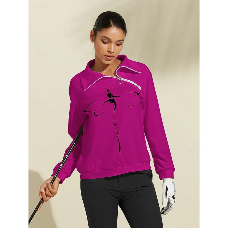 Women's Golf Pullover Sweatshirt Navy Black Red Long Sleeve Top Animal Fall Winter Ladies Golf Attire Clothes Outfits Wear Apparel4