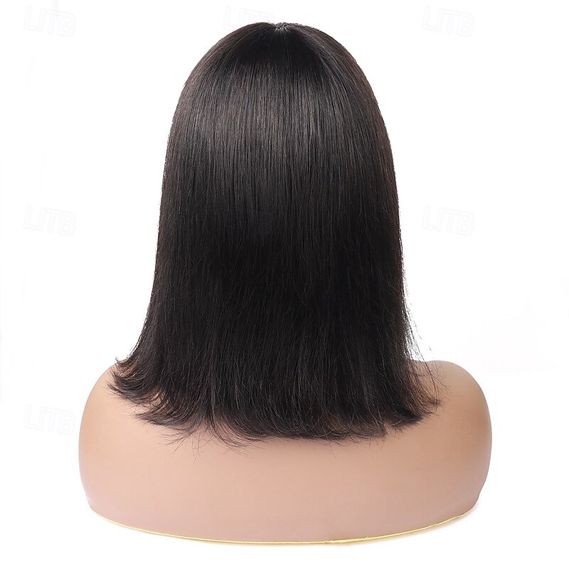 Straight Bob Human Hair Full Mechanism Wig Short BOBO Wig Straight Hair   For Black Women2