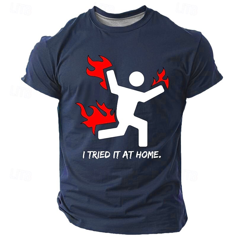 Men's Funny T Shirt Short Sleeve T shirt 3D Print Crew Neck Shirt Fashion Athleisure Street Sports Outdoor Black Dark Blue Summer Spring Clothing Apparel S M L XL XXL XXXL