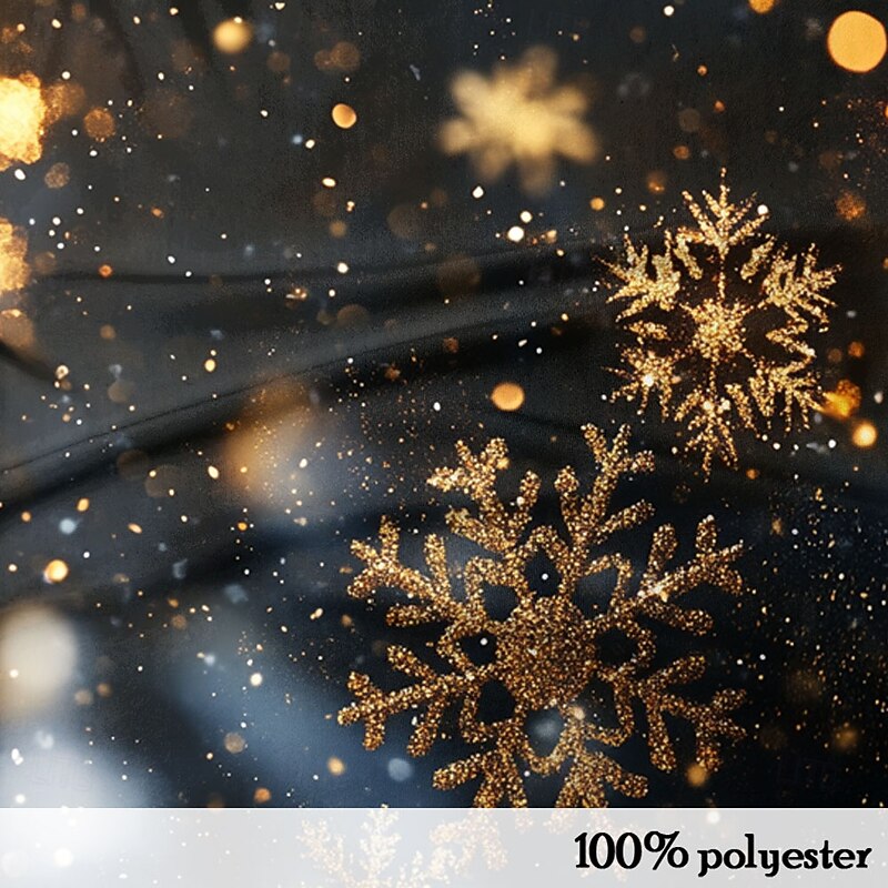 Christmas Men's Snowflake Polo Shirts Zip Polo Long Sleeve Polo Shirts Collar Casual Party Evening Wear Dailywear Zipper Spring Fall & Winter Black3