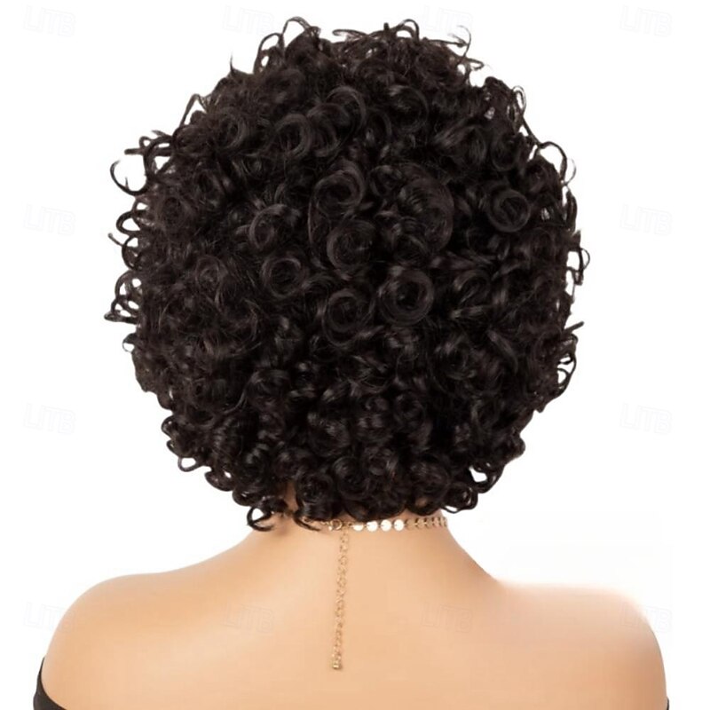 Short Curly Wig with Bangs Human Hair Wig for Black Women Short Curly Bob Wig Bouncy Curls Glueless Wig 150% Density3