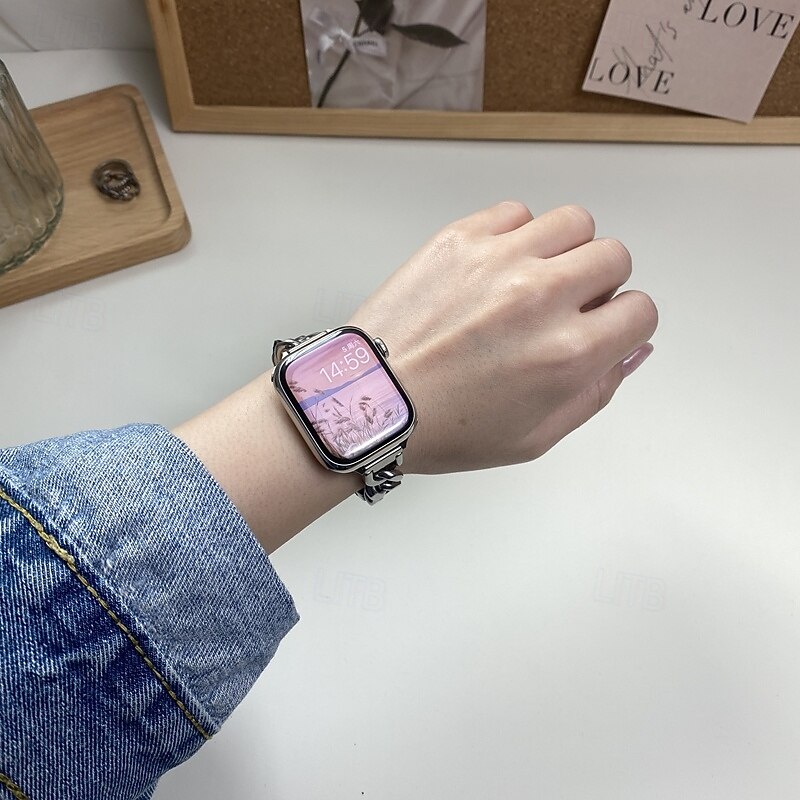 Solo Loop Compatible with Apple Watch band 38mm 40mm 41mm 42mm 44mm 45mm 49mm Women Adjustable Stainless Steel Fabric Strap Replacement Wristband for iwatch Ultra 2 Series 9 8 7 SE 6 5 4 3 2 12