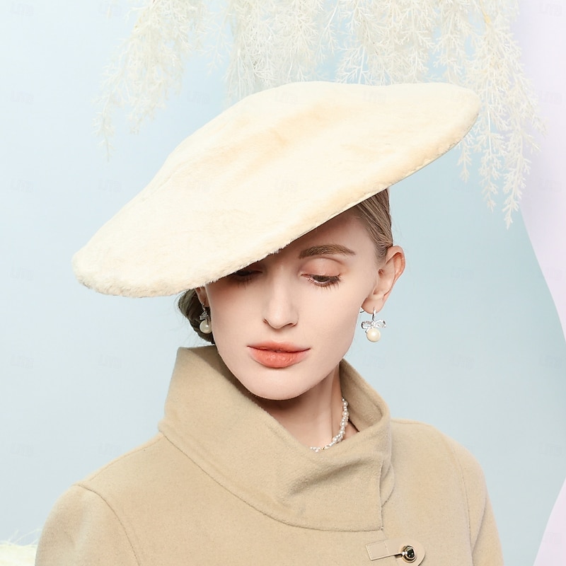 Hats Fiber Bowler / Cloche Hat Top Hat Wedding Tea Party Elegant Wedding With Pure Color Splicing Headpiece Headwear4