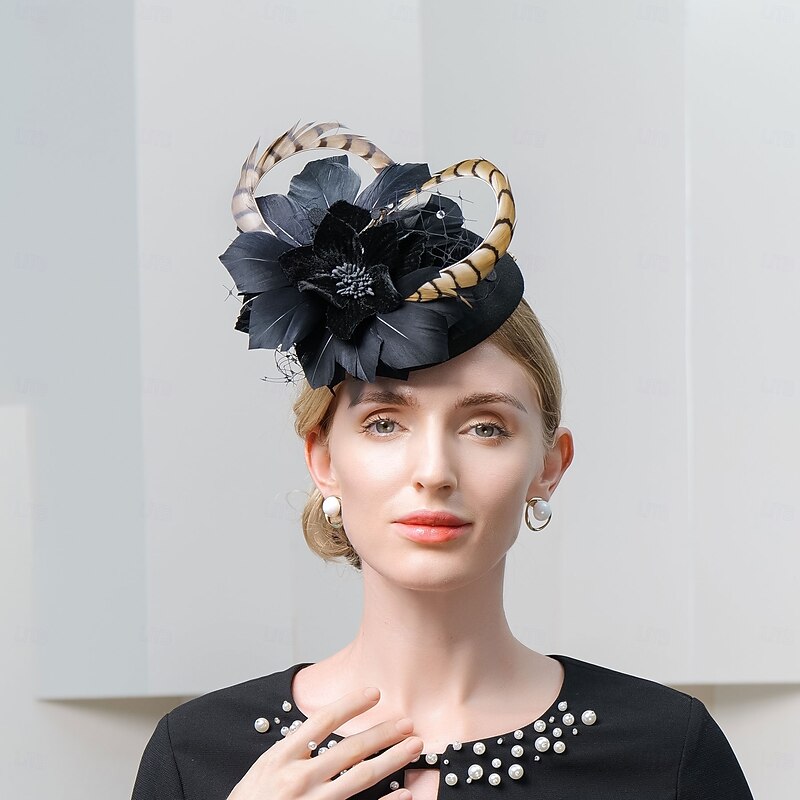 Hats Feathers Pillbox Hat Top Hat Veil Hat Evening Party Cocktail Elegant Wedding With Feather Tulle Headpiece Headwear2